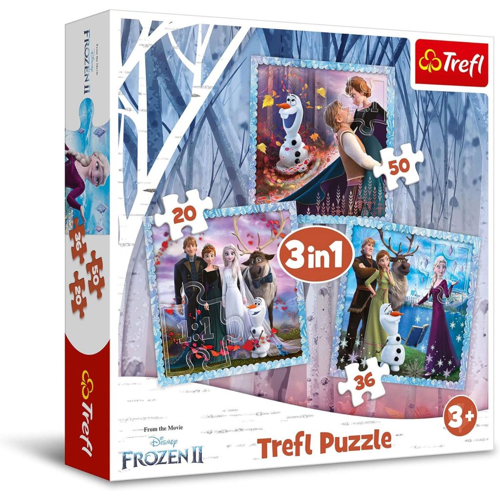 3-i-1 Barnpussel Disney Frozen (20, 36, 50 bitar)